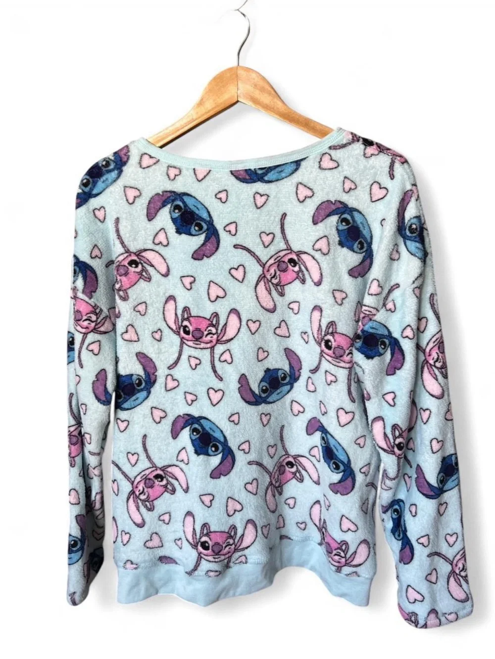 Disney Lilo & Stitch Fleece Pullover Sweatshirt Pastel Kawaii Warm Loungewear XL